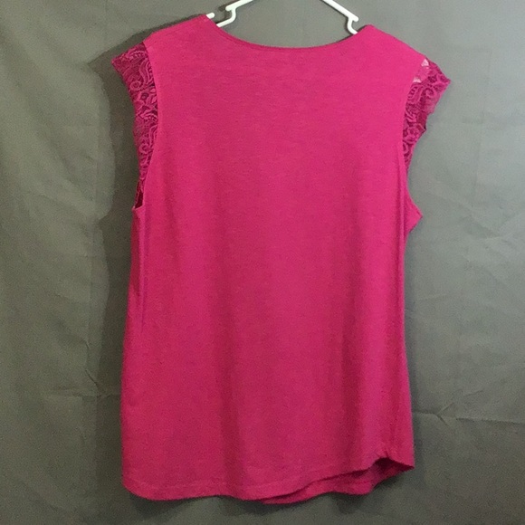 HANNAH lacey woman's top good length sz L rose - Picture 3 of 5